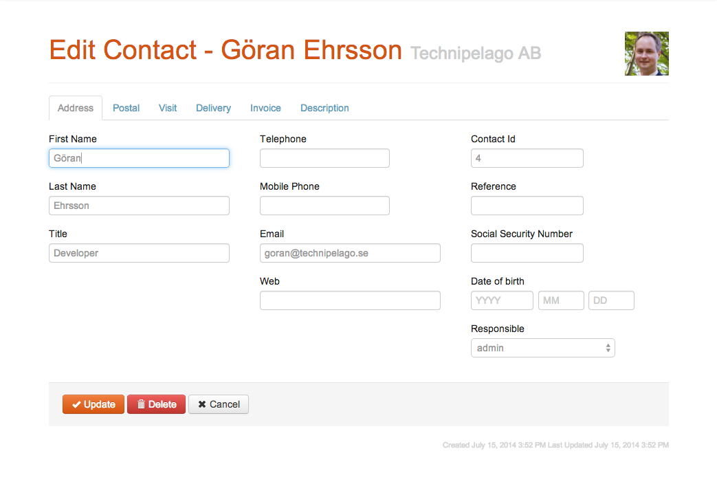 Edit contact details