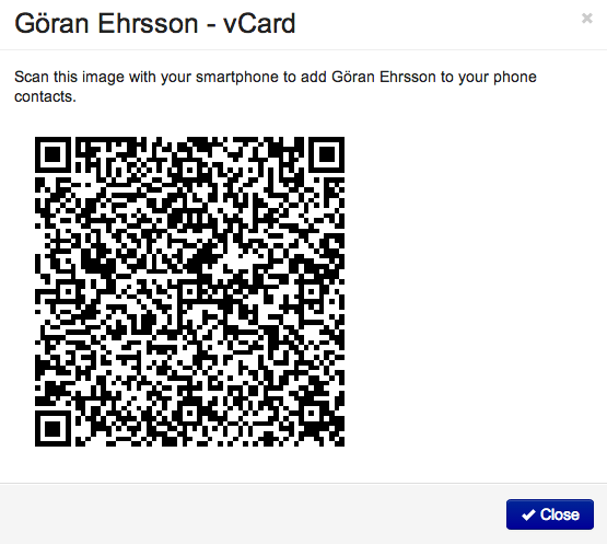 vCard as QRCode image